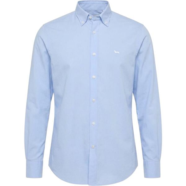 Camicia da uomo in azzurro in cotone Harmont&Blaine