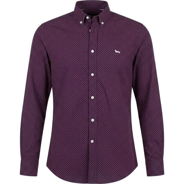 Camicia da uomo in rosso classico geometrica in cotone Harmont&Blaine