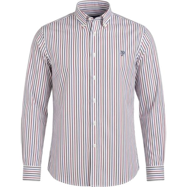 Camicia da uomo in bianco neve a righe Harmont&Blaine
