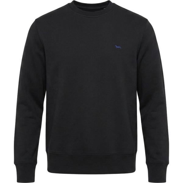 Felpa da uomo in nero pece girocollo in plush Harmont&Blaine