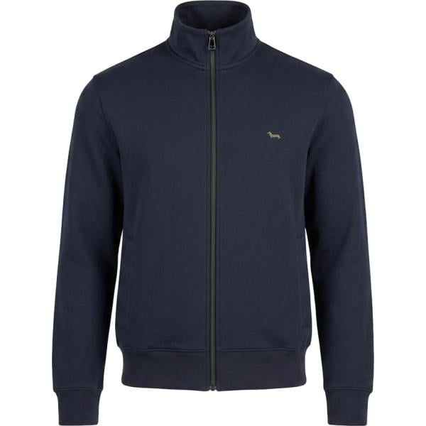 Felpa da uomo in blu scuro collo a dolcevita con zip in plush Harmont&Blaine
