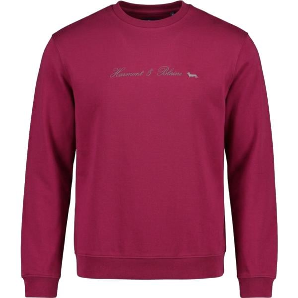 Felpa da uomo in bordeaux con stampe girocollo in cotone Harmont&Blaine