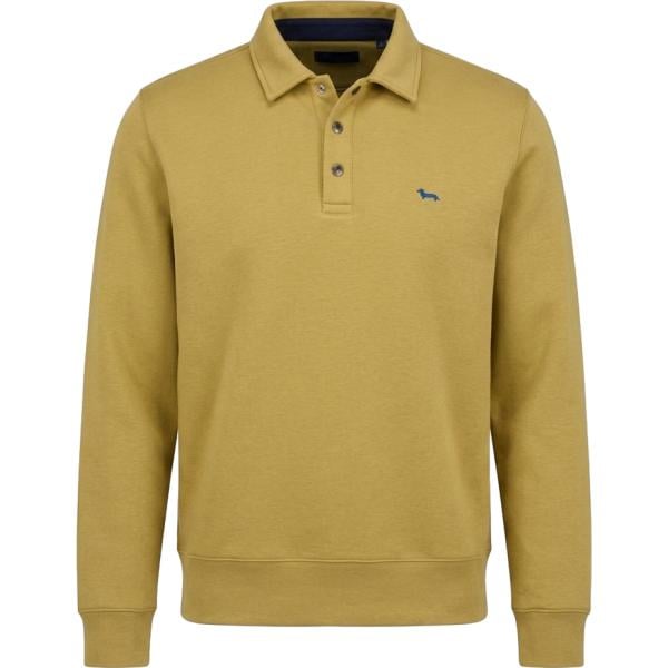 Felpa da uomo in marrone scuro collo a polo in plush Harmont&Blaine