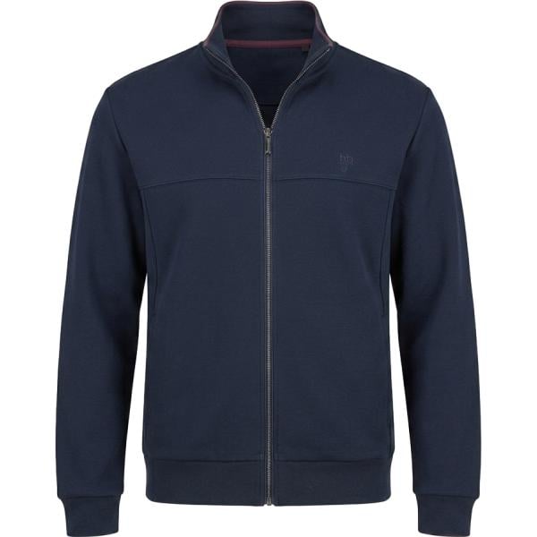Felpa da uomo in blu scuro collo alto con zip in cotone Harmont&Blaine