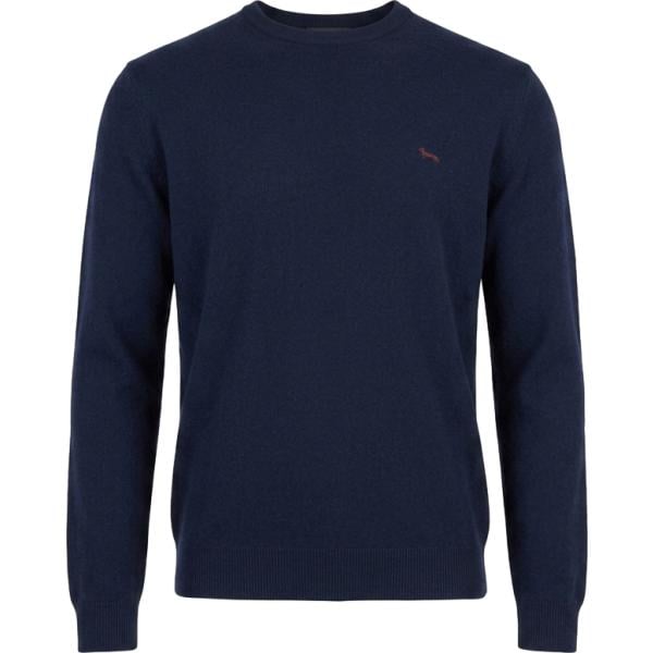 Maglione da uomo in blu scuro girocollo in lana Harmont&Blaine