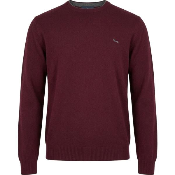 Maglione da uomo in bordeaux girocollo in lana Harmont&Blaine