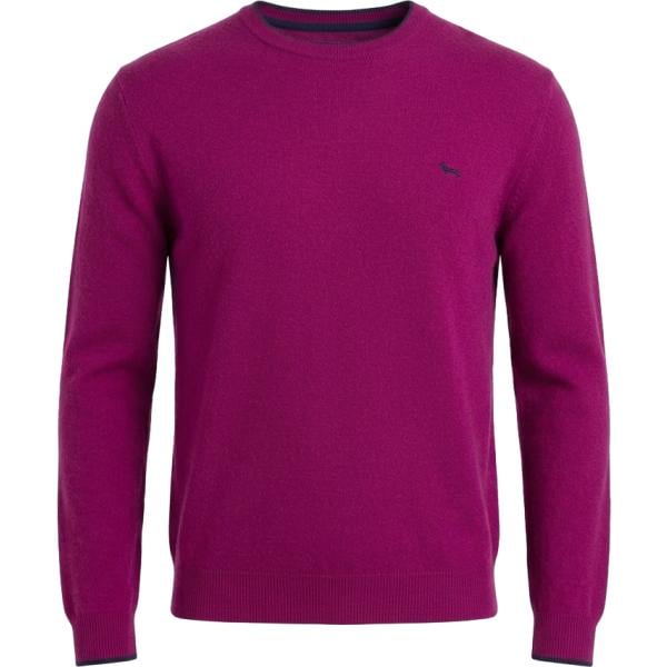 Maglione da uomo in viola scuro girocollo in lana Harmont&Blaine