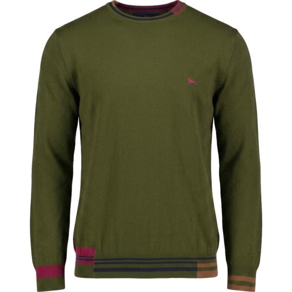Maglione da uomo in verde scuro in lana Harmont&Blaine