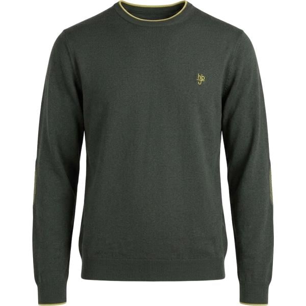 Maglione da uomo in verde scuro girocollo cinque tasche in lana Harmont&Blaine