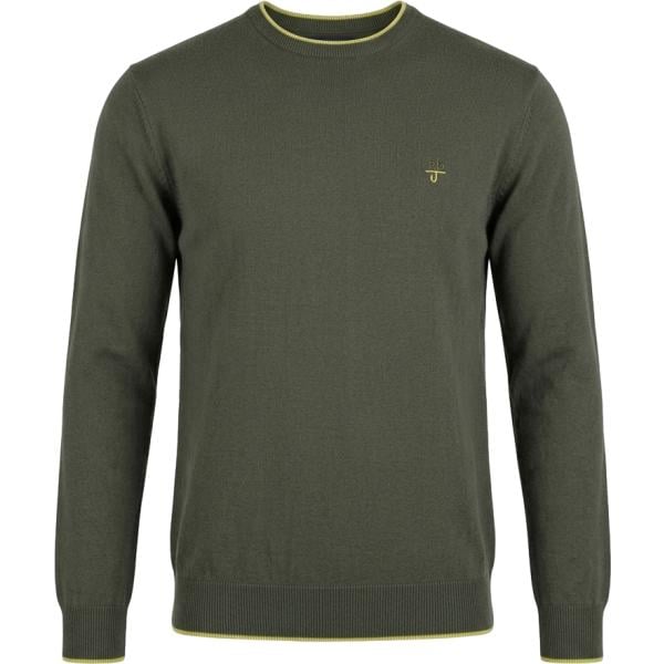 Maglione da uomo in verde scuro girocollo cinque tasche in lana Harmont&Blaine