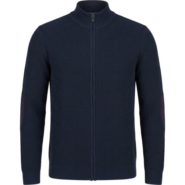 Pullover da uomo in blu scuro collo alto con zip in lana Harmont&Blaine