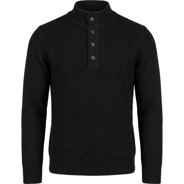 Pullover da uomo in nero pece geometrica collo alto con bottoni in lana Harmont&Blaine Harmont&Blaine