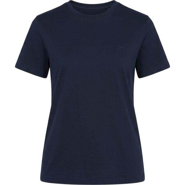 T-shirt da donna in blu scuro girocollo in cotone Harmont&Blaine