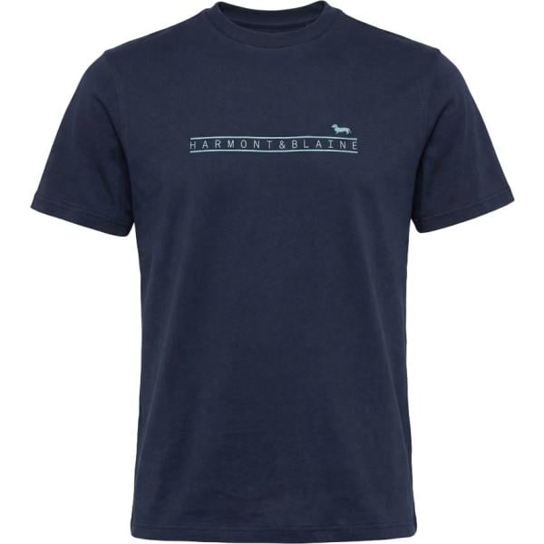 t-shirt Harmont&Blaine blu con stampe