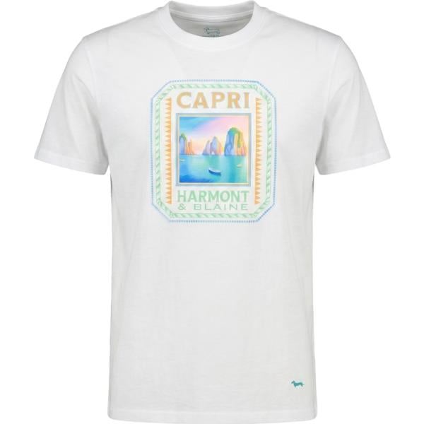 t-shirt Harmont&Blaine bianco con stampe