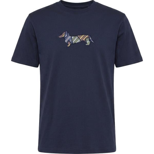 T-shirt da uomo in blu scuro a righe maxi in cotone Harmont&Blaine