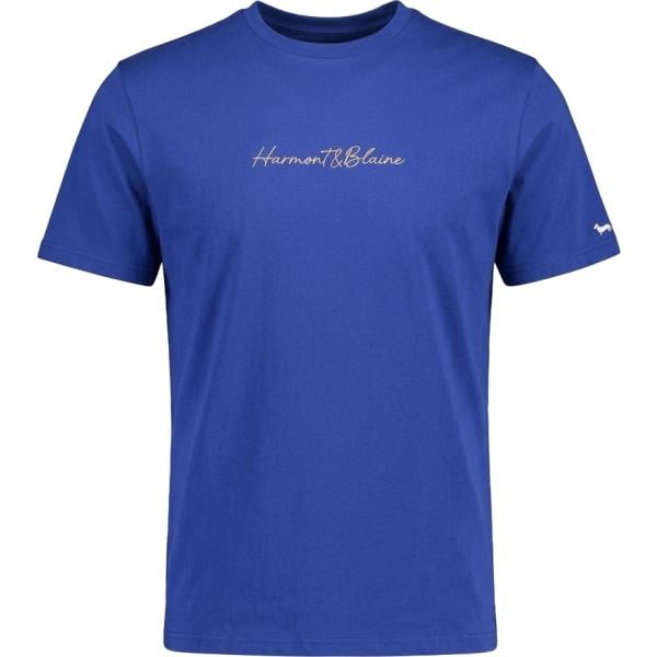 t-shirt Harmont&Blaine blu con stampe
