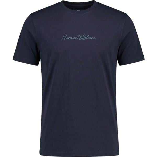 t-shirt Harmont&Blaine blu con stampe