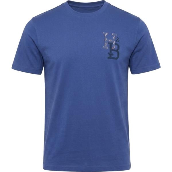 T-shirt da uomo in blu scuro a righe maxi in cotone Harmont&Blaine