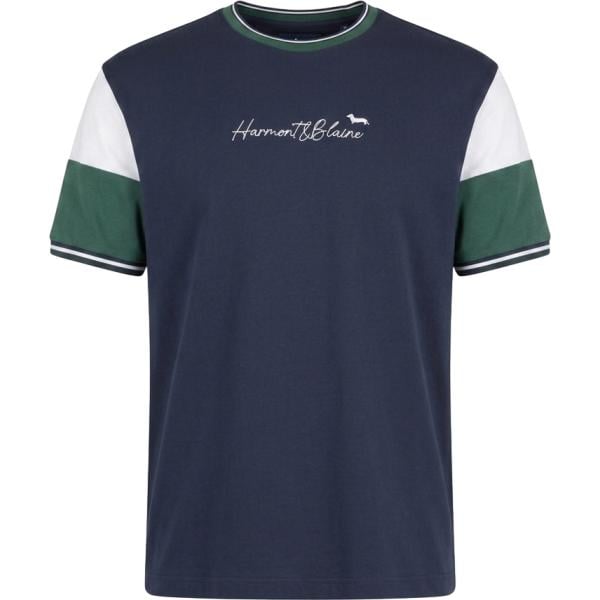 t-shirt Harmont&Blaine blu con stampe