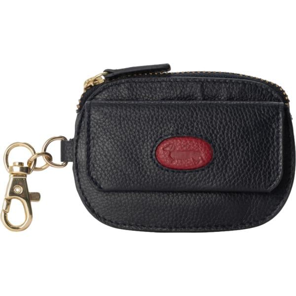 Portamonete da donna in nero pece con zip in metallo Harmont&Blaine
