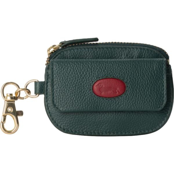 Portamonete da donna in nero pece con zip in metallo Harmont&Blaine