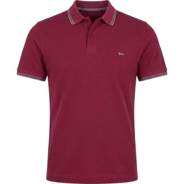 Polo da uomo in rosa scuro lungo a maniche corte in cotone Harmont&Blaine