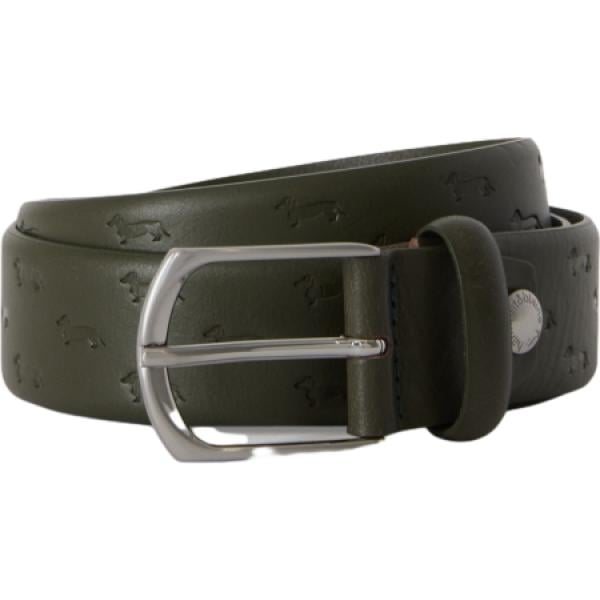 Cintura da uomo in nero pece con fibbia in metallo Harmont&Blaine