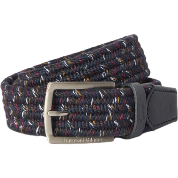 Cintura da uomo in nero pece con fibbia in metallo Harmont&Blaine