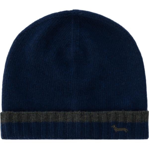 Beanie da uomo in blu scuro in lana Harmont&Blaine