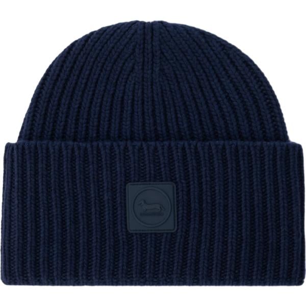 Beanie da uomo in blu scuro in lana Harmont&Blaine