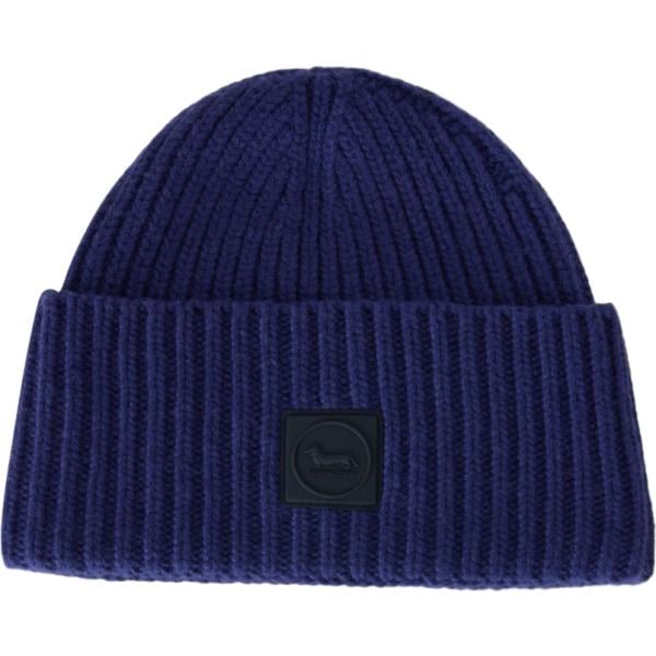 Beanie da uomo in blu scuro in lana Harmont&Blaine