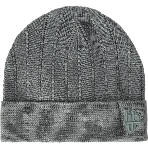 Beanie da uomo in grigio scuro geometrica lavorato a maglia in lana Harmont&Blaine