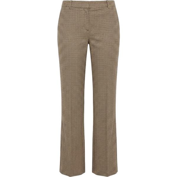 Pantaloni da donna forma svasata in verde scuro a vita alta in lana Harmont&Blaine