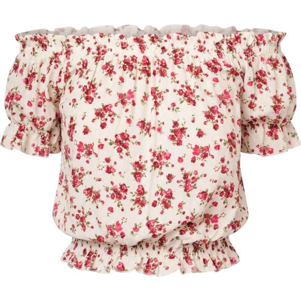 top Nunalie bianco a fiori