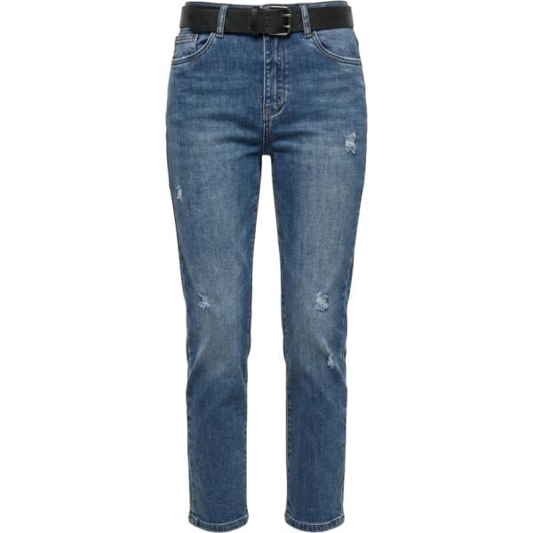 Jeans da donna in blu scuro con cintura in lana Nunalie