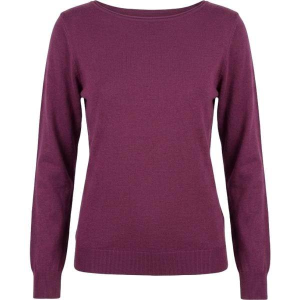 Maglione da donna in rosa scuro lavorato a maglia con scollo in viscosa Nunalie