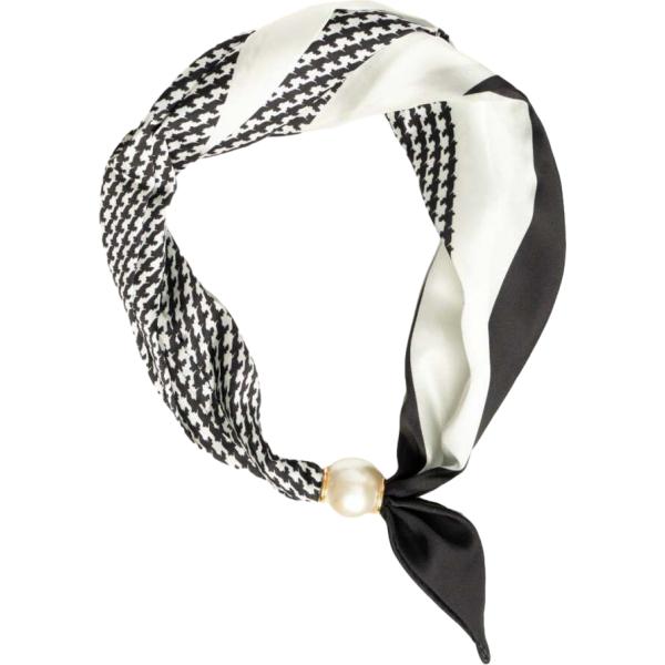 Foulard da donna in bianco neve con stampe con perle Nunalie Nunalie