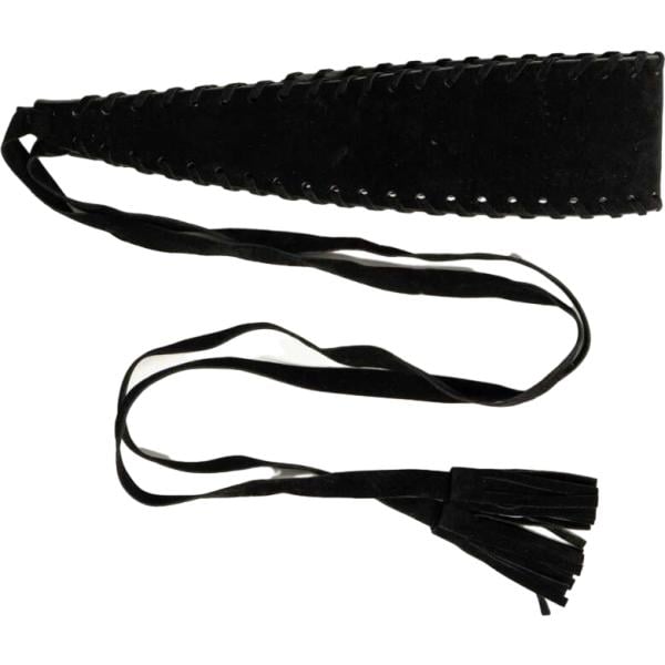 Cintura da donna a fascia in nero pece effetto scamosciato lungo in ecopelle Nunalie