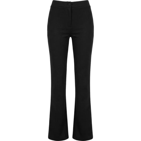 Pantaloni da donna forma svasata in nero pece con zip in viscosa Nunalie