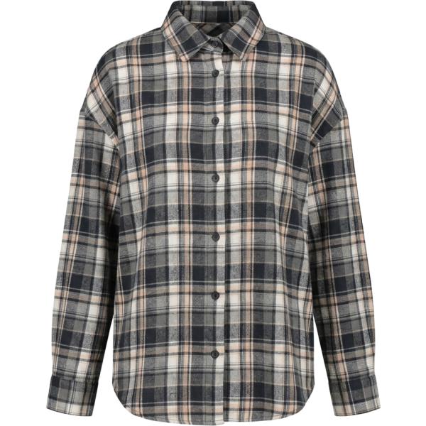 Camicia da donna in blu scuro a quadri collo a punta in cotone Nunalie