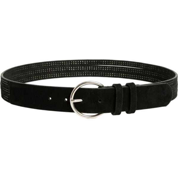 Cintura da donna in nero pece con strass con fibbia in metallo Nunalie
