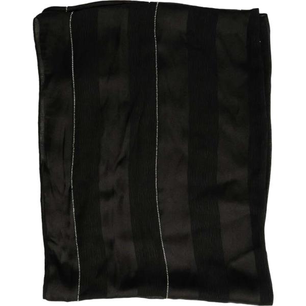Stola da donna in nero pece a righe con strass Nunalie