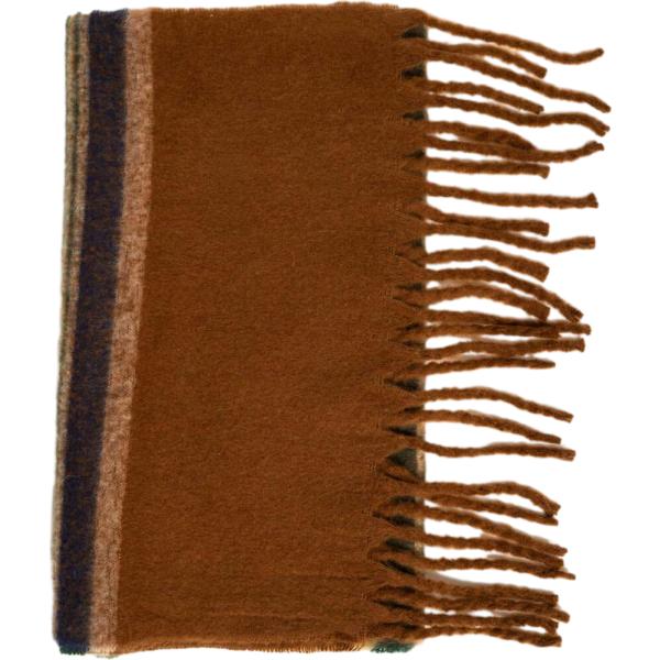 Sciarpa da donna in beige sabbia a righe lavorato a maglia Nunalie