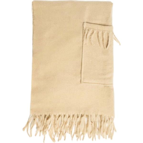 Sciarpa da donna in beige sabbia lavorato a maglia lungo Nunalie