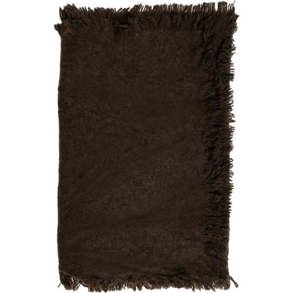 Sciarpa da donna in marrone scuro con frange lungo Nunalie