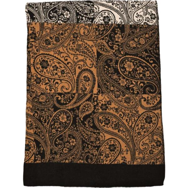 Sciarpa da donna in marrone scuro paisley con frange Nunalie