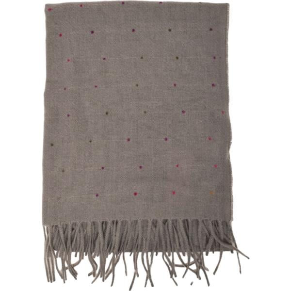 Sciarpa da donna in grigio scuro a pois con frange Nunalie