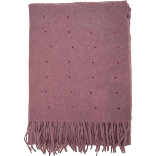Sciarpa da donna in rosa scuro a pois con frange Nunalie