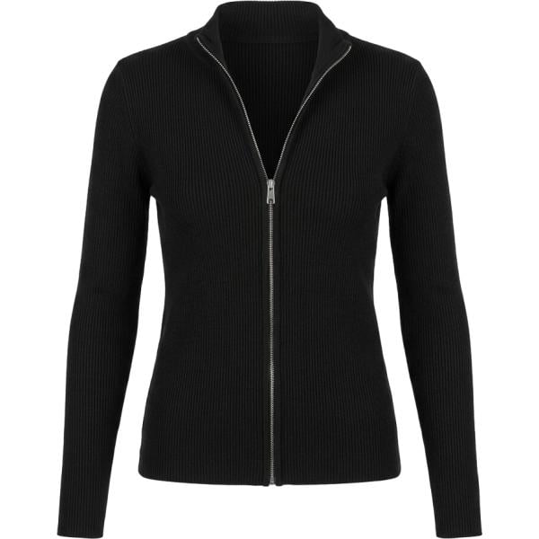 Cardigan da donna in nero pece con zip Nunalie